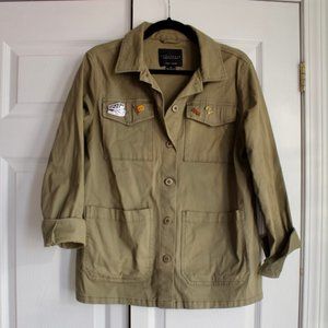 Gently Used Sanctuary Chore Coat Size Medium Olive Fatigue Green Jacket Autumn